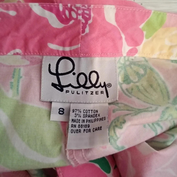 Lilly pulitzer vintage pink crop pants women's size 8 - Picture 4 of 6